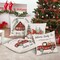 Christmas Throw Pillow Covers 18x18 Set of 4, Merry Christmas Tree Gnome Red Truck Candy Cane Xmas Farmhouse Decorations Rustic Winter Holiday Couch Cover for Sofa Bedroom Home Outdoor